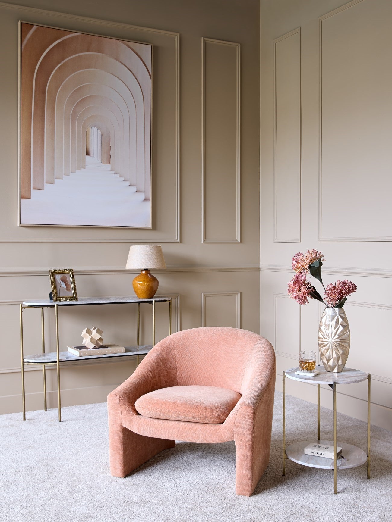 Aubrey Terracotta Ceramic Table Lamp | Small